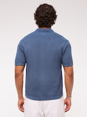 Blau - Abercrombie & Fitch 100% Cotton Knitted Button Through Polo Shirt - Bild 2 von 7