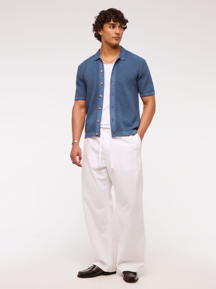 Abercrombie & Fitch 100% Cotton Knitted Button Through Polo Shirt - Image 3 of 7