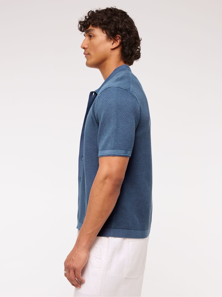 Abercrombie & Fitch 100% Cotton Knitted Button Through Polo Shirt - Image 4 of 7