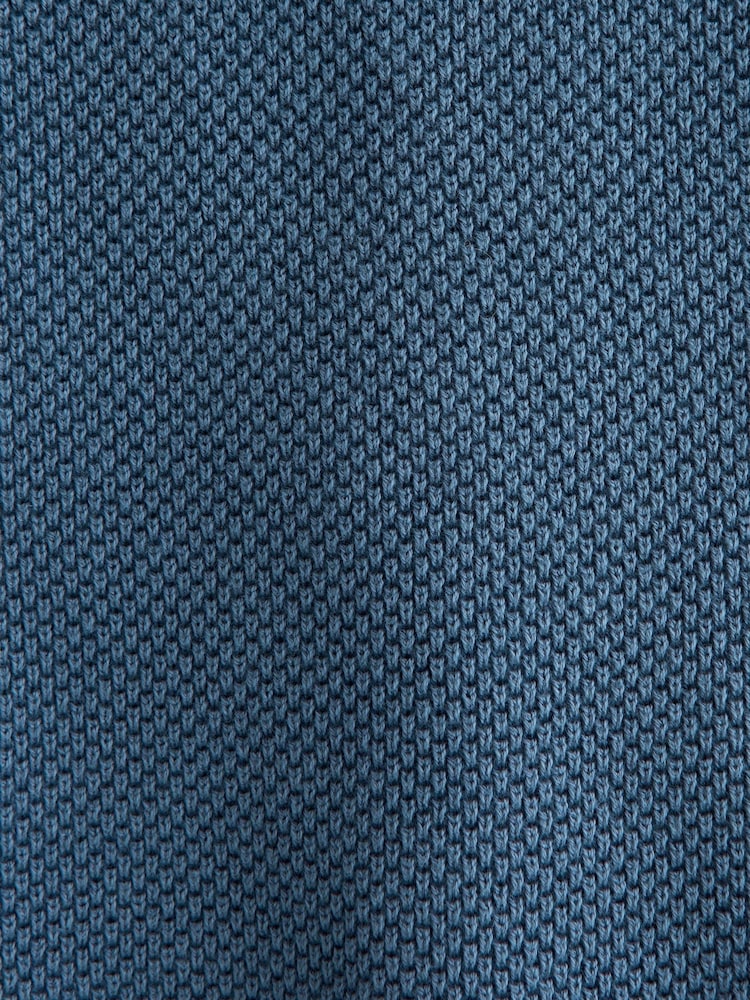 Blau - Abercrombie & Fitch 100% Cotton Knitted Button Through Polo Shirt - Bild 7 von 7