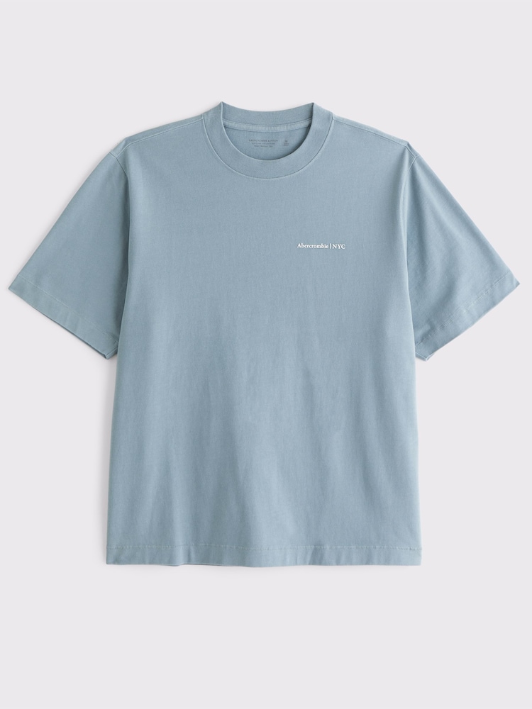 Azul - Abercrombie & Fitch Chest Logo Short Sleeve T-Shirt - Imagen 1 de 1