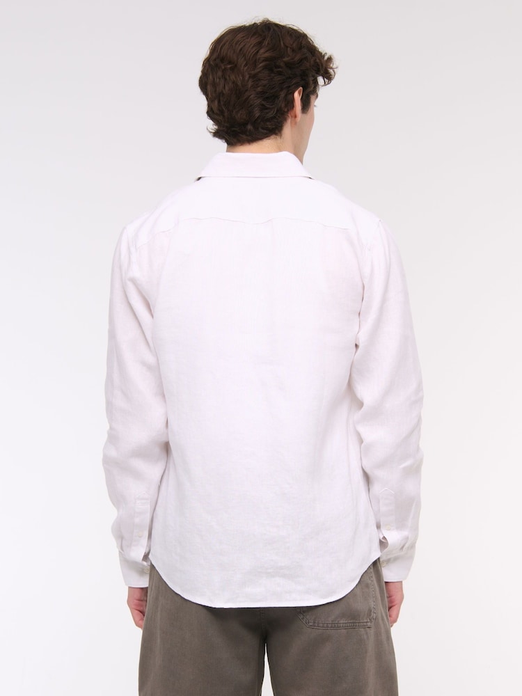 Abercrombie & Fitch Long Sleeve Linen Shirt - Image 2 of 6