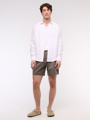 Abercrombie & Fitch Long Sleeve Linen Shirt - Image 4 of 6