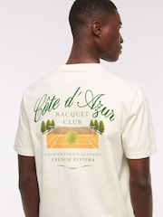 Abercrombie & Fitch Back Print Short Sleeve 100% Cotton White T-Shirt - Image 5 of 7