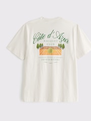Abercrombie & Fitch Back Print Short Sleeve 100% Cotton White T-Shirt - Image 7 of 7