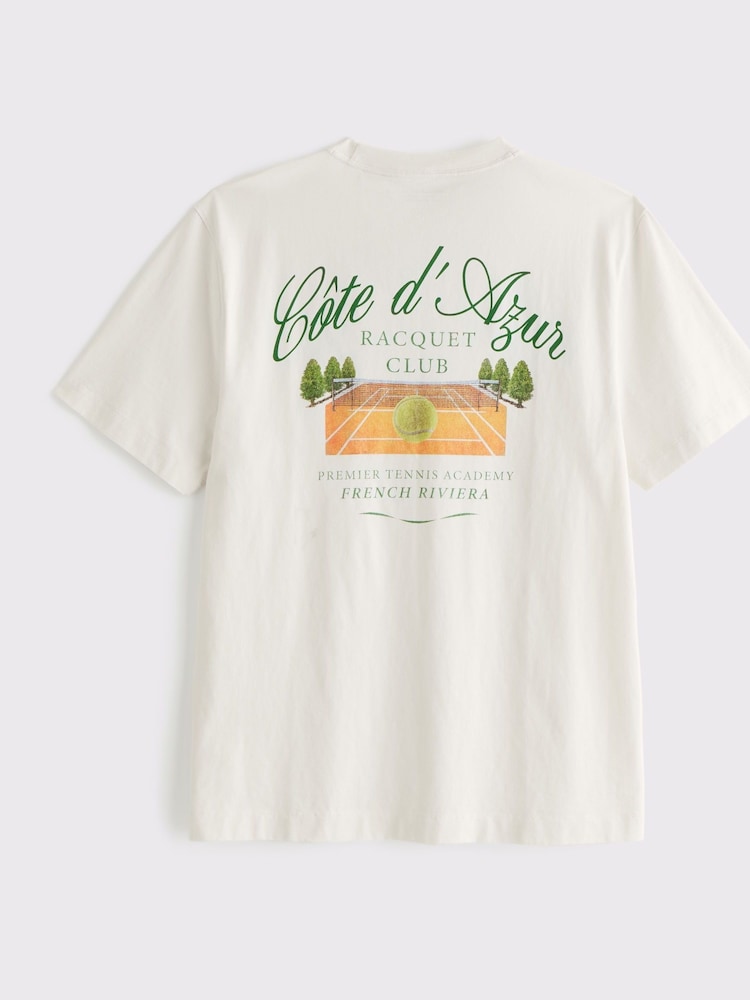 Abercrombie & Fitch Back Print Short Sleeve 100% Cotton White T-Shirt - Image 7 of 7