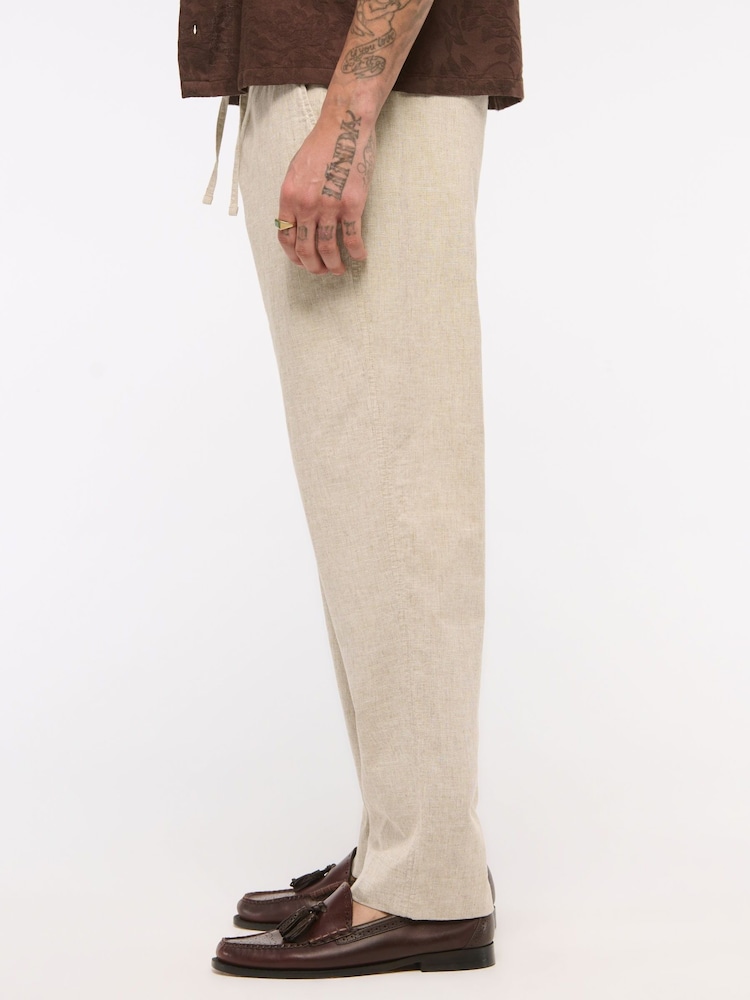 Abercrombie & Fitch Cream Loose Linen Trousers - Image 2 of 8