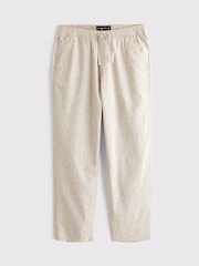 Abercrombie & Fitch Cream Loose Linen Trousers - Image 6 of 8