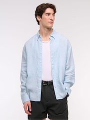 CamisasAbercrombie & Fitch de azul manga comprida 100% Linen - Imagem 1 de 6