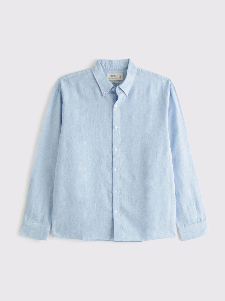 CamisasAbercrombie & Fitch de azul manga comprida 100% Linen - Imagem 6 de 6