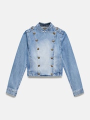 Mint Velvet Blue Denim Military Jacket - Image 7 of 8