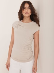 Mint Velvet Cream Knot Detail Top - Image 2 of 6