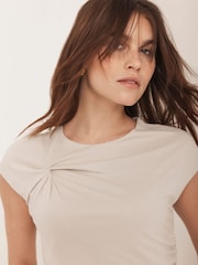 Mint Velvet Cream Knot Detail Top - Image 3 of 6