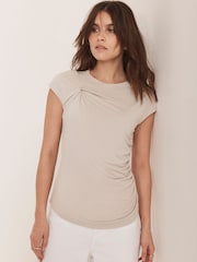 Mint Velvet Cream Knot Detail Top - Image 4 of 6
