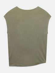Mint Velvet Green Ruched Shoulder Top - Image 7 of 7