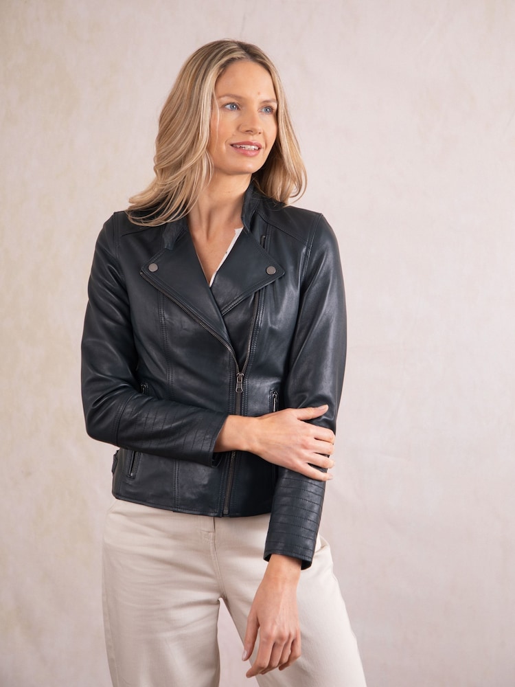 Lakeland Leather Navy Tarn Biker Jacket - Image 2 of 8