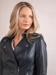 Lakeland Leather Navy Tarn Biker Jacket - Image 4 of 8