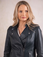 Lakeland Leather Navy Tarn Biker Jacket - Image 8 of 8