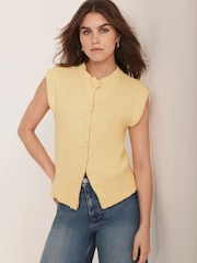 Mint Velvet Yellow Knit Cardigan - Image 1 of 8