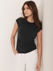 Mint Velvet Grey Knot Detail Top - Image 4 of 7