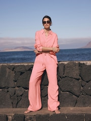 Mint Velvet Pink Linen Long Sleeve Shirt - Image 4 of 8