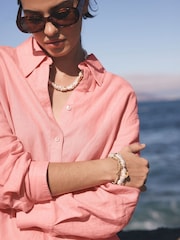 Mint Velvet Pink Linen Long Sleeve Shirt - Image 5 of 8