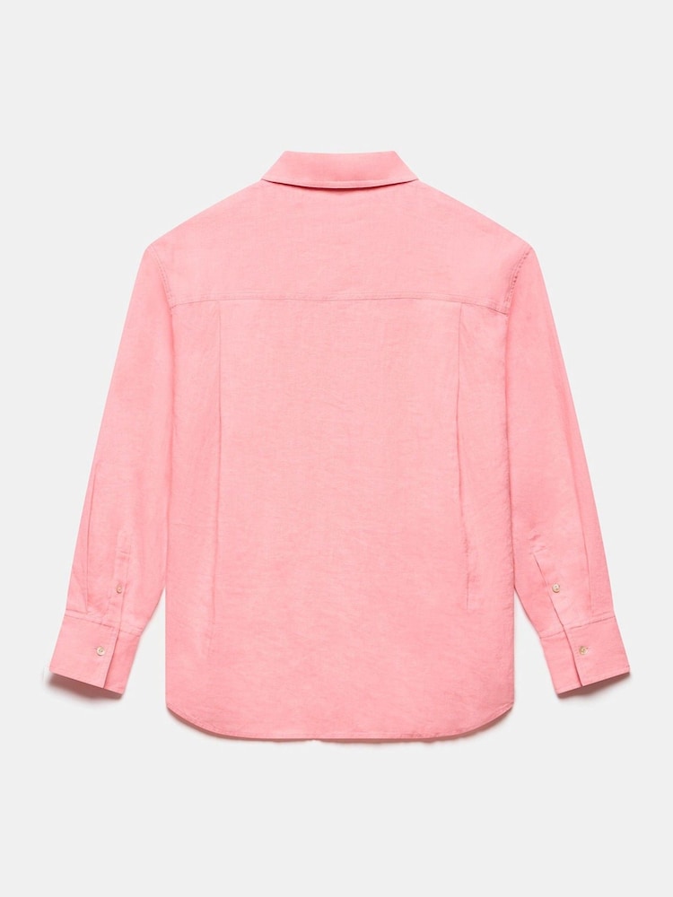 Mint Velvet Pink Linen Long Sleeve Shirt - Image 8 of 8 Mint Velvet Pink Linen Long Sleeve Shirt - Image 8 of 8