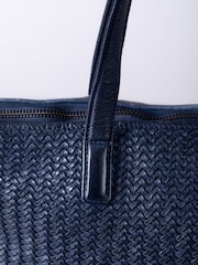 Lakeland Leather Blue Wreay Shopper Bag - Image 4 of 7