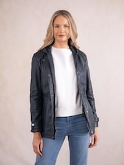Lakeland Leather Black Patterdale Hooded Coat - Image 1 of 7