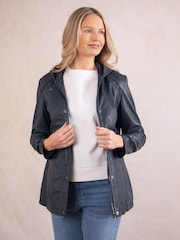 Lakeland Leather Black Patterdale Hooded Coat - Image 3 of 7