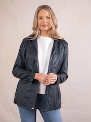 Lakeland Leather Black Patterdale Hooded Coat - Image 4 of 7