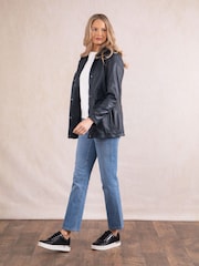 Lakeland Leather Black Patterdale Hooded Coat - Image 6 of 7