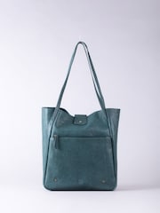 Lakeland Leather Blue Harstone Slouch Tote Bag - Image 1 of 8