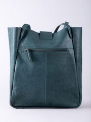 Lakeland Leather Blue Harstone Slouch Tote Bag - Image 2 of 8