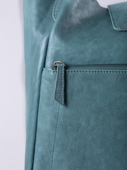 Lakeland Leather Blue Harstone Slouch Tote Bag - Image 5 of 8