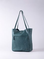 Lakeland Leather Blue Harstone Slouch Tote Bag - Image 7 of 8