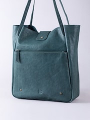 Lakeland Leather Blue Harstone Slouch Tote Bag - Image 8 of 8