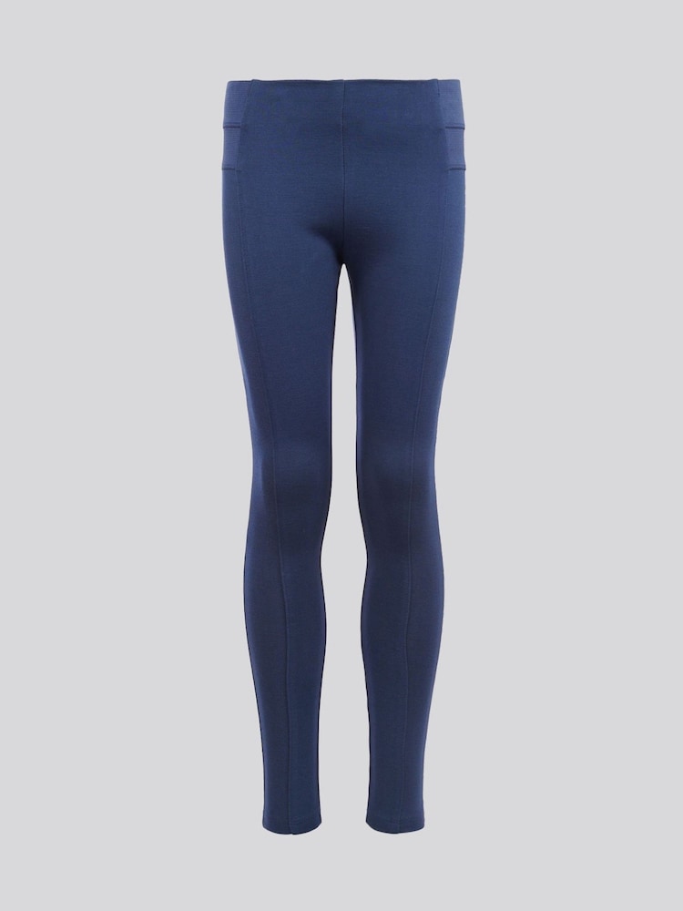 U.S. Polo Assn. Blue Girls Elastic Waistband Leggings - Image 1 of 4