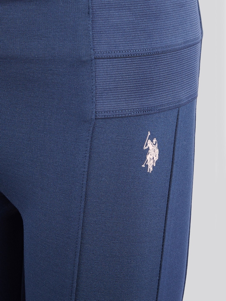 U.S. Polo Assn. Blue Girls Elastic Waistband Leggings - Image 4 of 4 U.S. Polo Assn. Blue Girls Elastic Waistband Leggings - Image 4 of 4