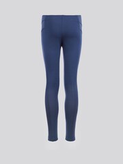 U.S. Polo Assn. Blue Girls Elastic Waistband Leggings - Image 6 of 8