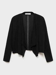 Mango Black Knitted Cropped Cardigan - Image 6 of 7