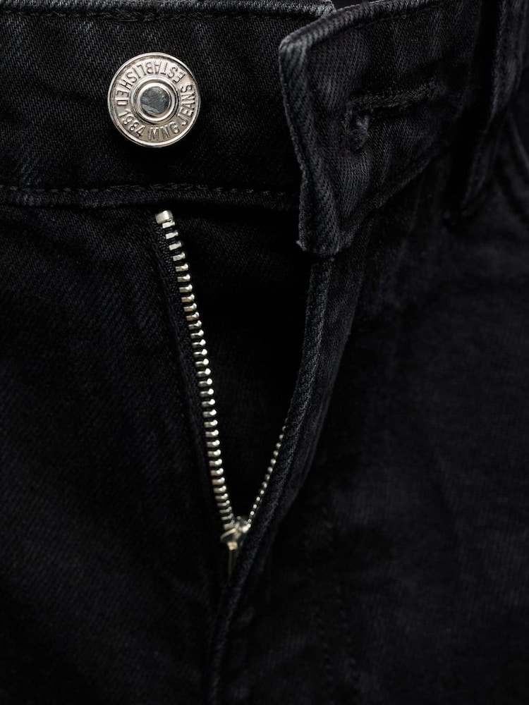 Mango Black High Rise Denim Shorts - Image 6 of 6 Mango Black High Rise Denim Shorts - Image 6 of 6
