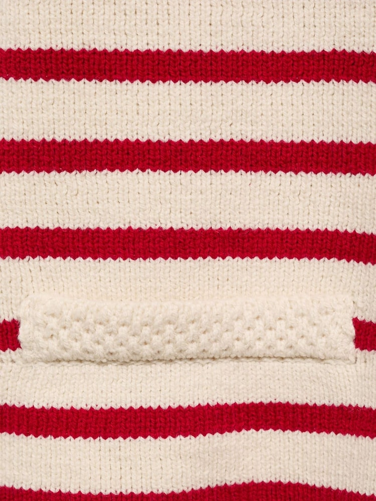 Mango Red Striped Knit Cardigan - Image 6 of 6 Mango Red Striped Knit Cardigan - Image 6 of 6