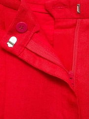Mango Red Straight Fit Linen Suit Trousers - Image 4 of 4