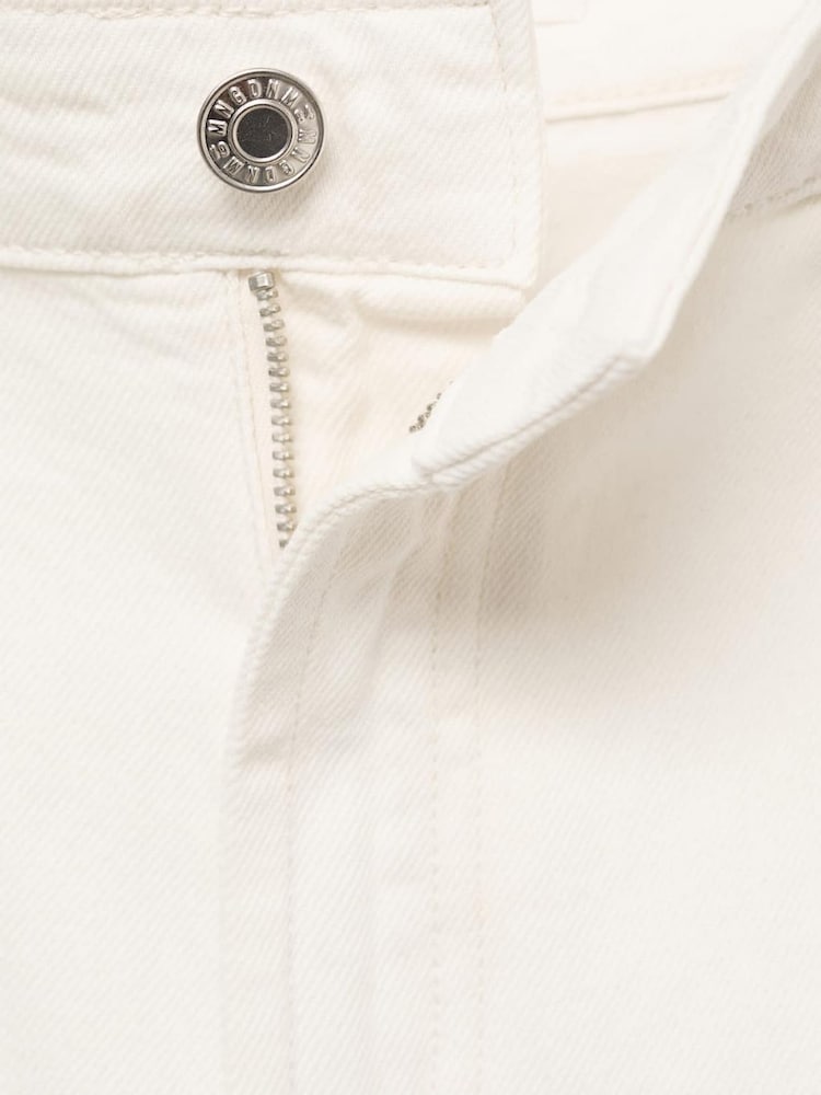 Mango Cream Pleated Denim Bermuda Shorts - Image 5 of 5 Mango Cream Pleated Denim Bermuda Shorts - Image 5 of 5