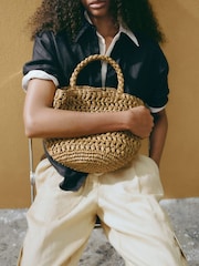 Mango Green Jute Bucket Bag - Image 4 of 4