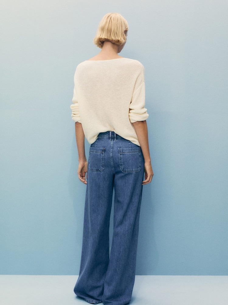 Mango Blue Wide Leg Jeans - Image 2 of 7 Mango Blue Wide Leg Jeans - Image 2 of 7
