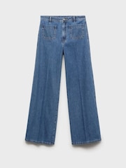 Mango Blue Wide Leg Jeans - Image 5 of 7