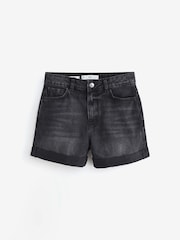 Mango Black Mom Fit Denim Shorts - Image 6 of 7