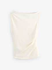 Mango Cream Asymmetrical Fitted Tank Top - Image 6 of 8